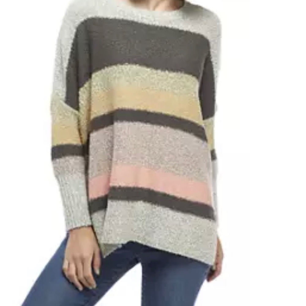 WONDERLY Women's Striped Dolman Sleeve Sweater Large - Picture 2 of 4